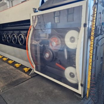 Ref: 59A-291 - Euroalpha R3-1.2+R3-1.5, 9 Die Aluminum Rod Drawing/Shaving Line (Year 2014)